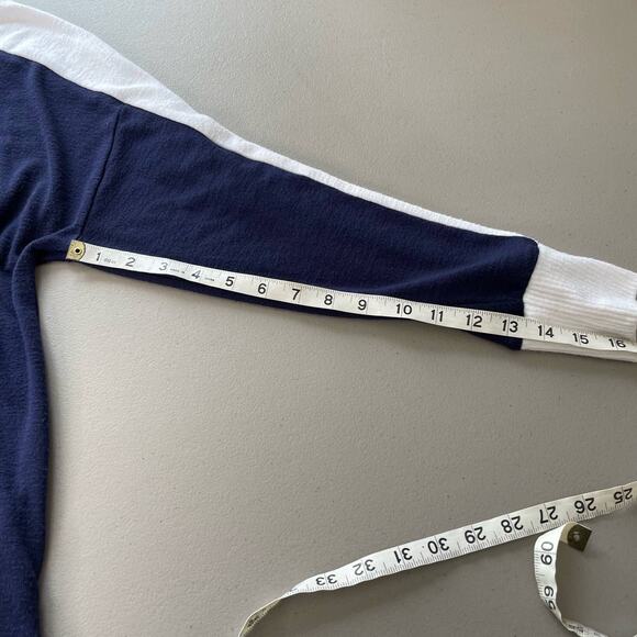 Gap Sweater Round Neck Sweater Color Block Striped Detail‎ 90s Y2K Vibes Blue L - Picture 11 of 11